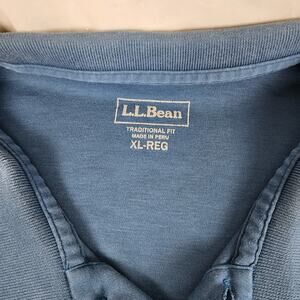 L.L. Bean Traditional Fit Blue Short Sleeve Collared Polo Shirt Men's Size XL